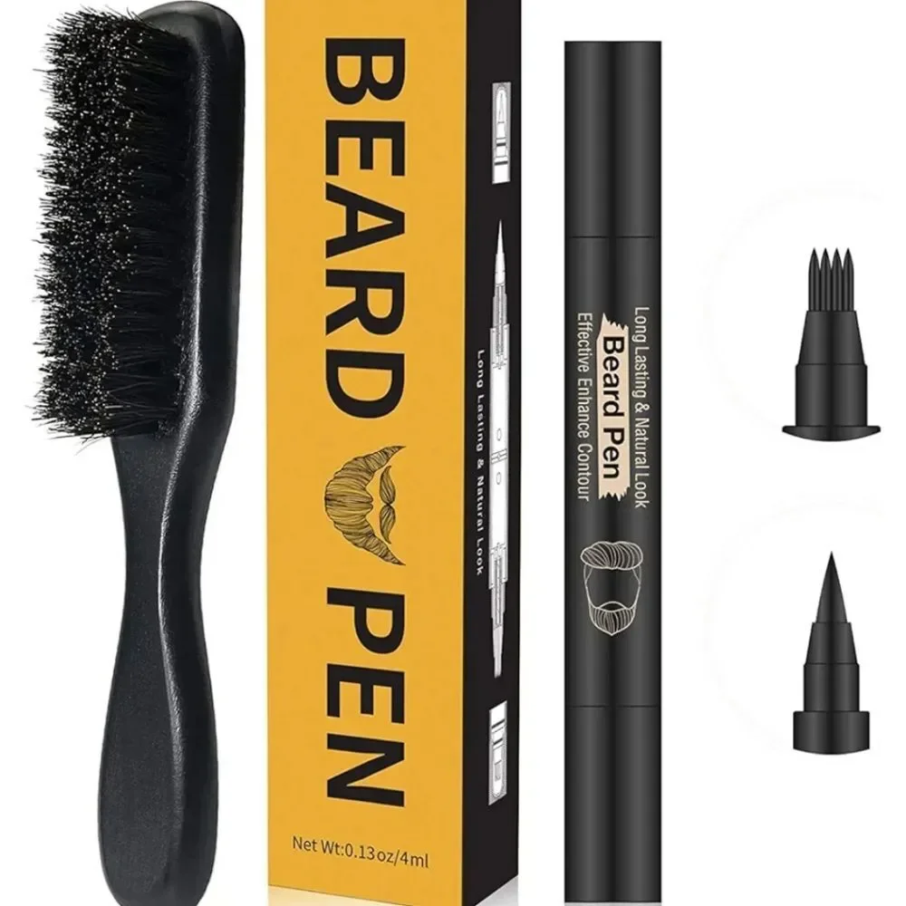 New Misich Men's Beard Pen Brush Grooming Set Black